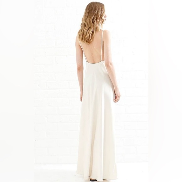 NWT Le' AL.X Square Neck Low Back Silk Slip Maxi Dress, Medium,Chic French Girl - Picture 2 of 13